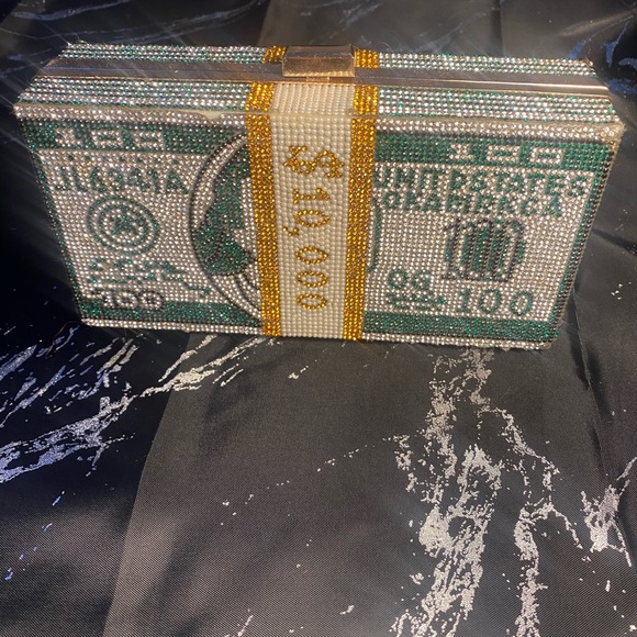 Dollar Rhinestone box Evening Bag  ! 🌟 - Picture 1 of 5